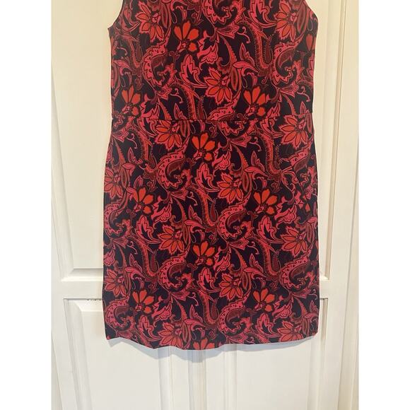 Lands End Colorful Floral Shift Stretch Dress Knee Length Size 12 Pockets - Picture 7 of 13